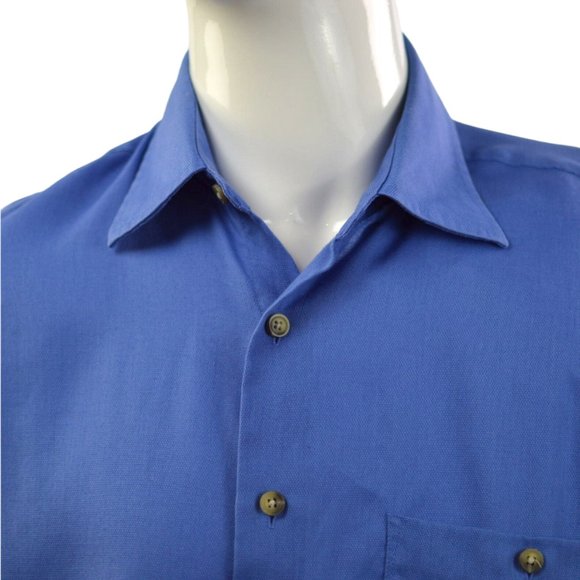 Yves Saint Laurent Men sz 15 1/2  Dress Shirt Long sleeves Blue - Picture 2 of 9